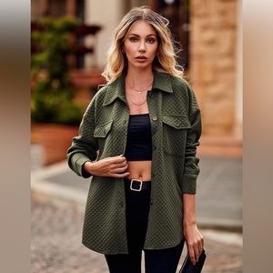 Green Quilted Shacket